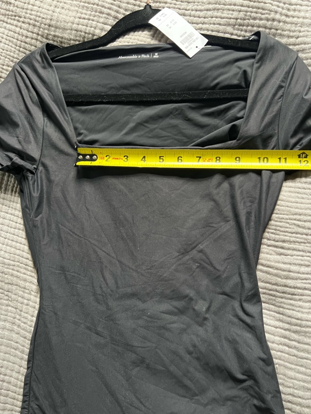 *NWT*Abercrombie & Fitch Black Square-Neck Short-Sleeve Bodysuit Size M - Picture 8 of 8